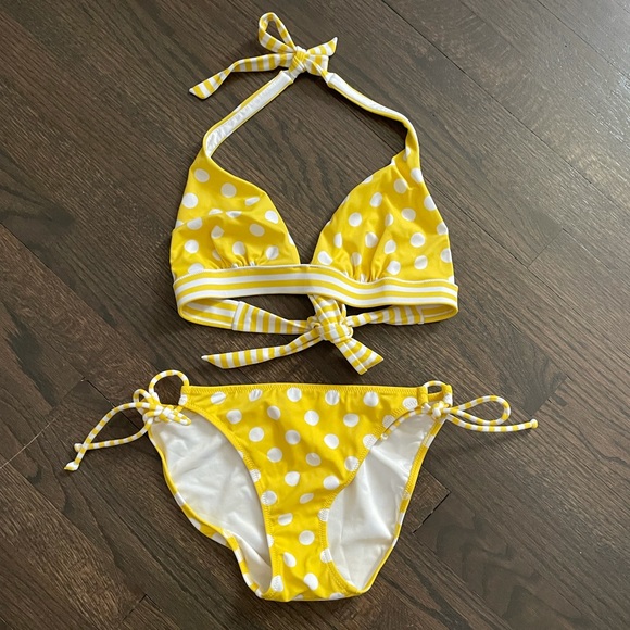 Victoria's Secret Other - Victoria’s Secret Yellow Polka Dot Bikini NWOT